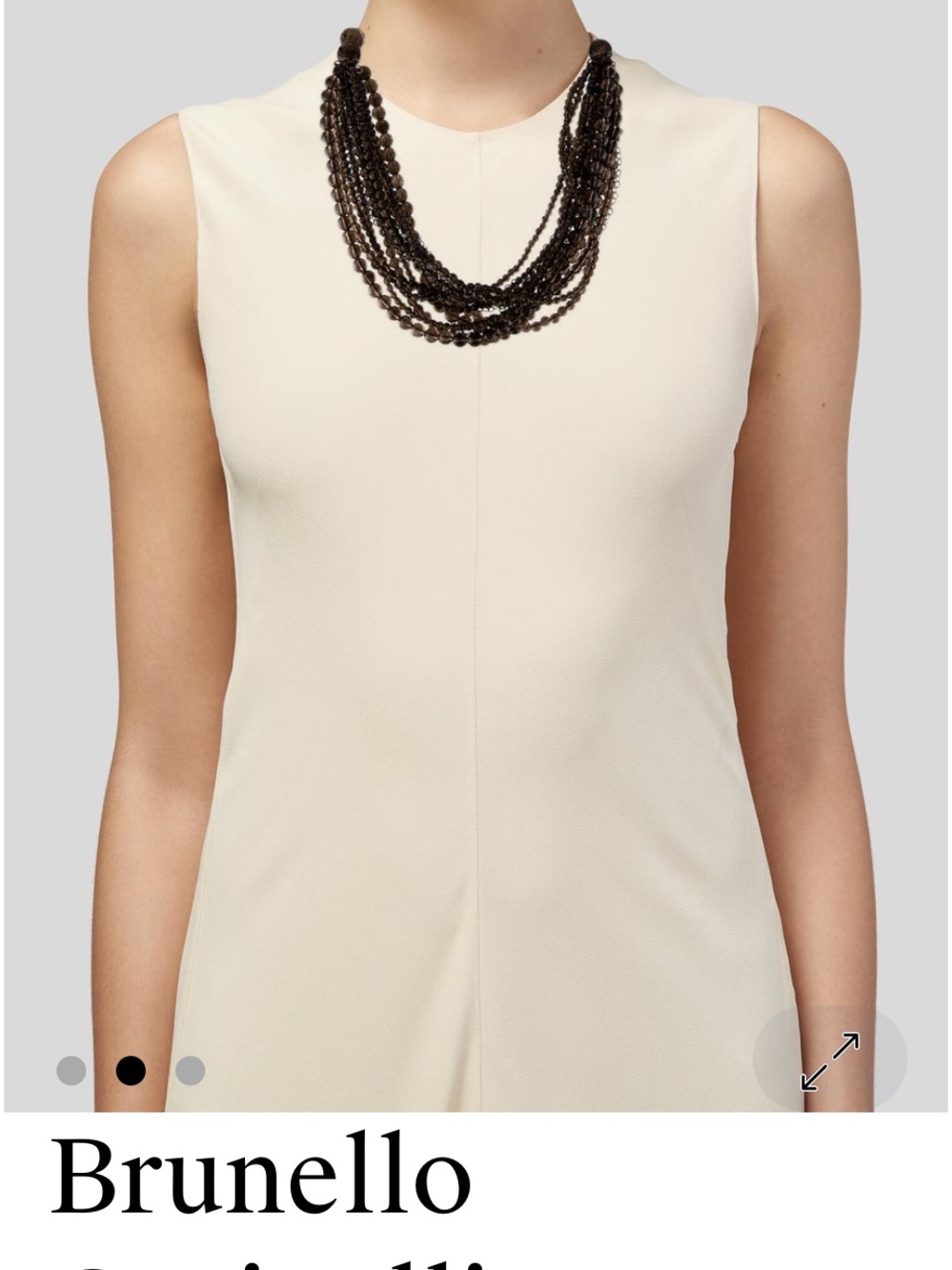 Brunello Cucinelli Smoky Brown Multi-Strand Beaded Necklace
